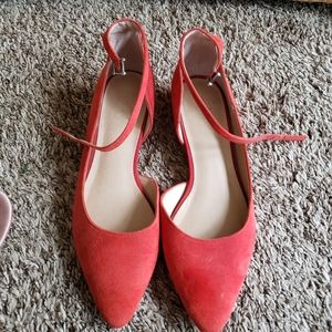 Franco Sarto Red suede flats